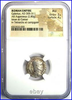 Galerius AR Argenteus Silver Roman Coin 305-311 AD Certified NGC AU