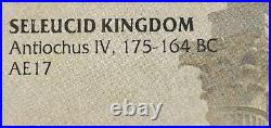 Genuine NGC Certified 175-164 BC Ancient Seleucid Kingdom Coin Antiochus IV AE17