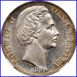 German States-bavaria 1871 Taler Choice Uncirculated Ngc Certified Ms62