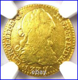 Gold 1779 Spain Charles III Escudo Gold Coin 1E Certified NGC VF Details