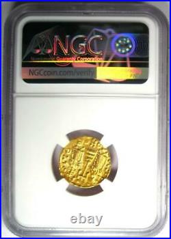 Gold Constantine IV Pogonatus AV Solidus Gold Coin 668-685 AD Certified NGC AU