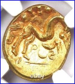 Gold Gaul Ambiani AV Stater Gold Horse Coin 50 BC Certified NGC AU Rare