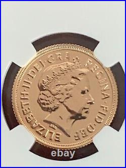 Gold India Sovereign 2013 Certified by NGC MS 70 Queen Elizabeth Coin 1Sov