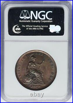 Great Britain George IV 1826 1 Penny Coin Uncirculated, Ngc Certified Ms65-bn