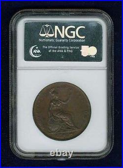 Great Britain Victoria 1841 1 Penny Coin, Uncirculated, Certified Ngc Ms63-bn