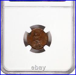 Great Britain Victoria 1844 1/3 Farthing Coin, Ngc Certified Au53-bn Reg