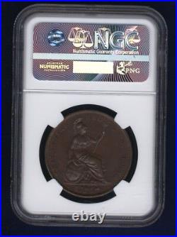 Great Britain Victoria 1848 1 Penny Coin, Uncirculated, Certified Ngc Ms64-bn