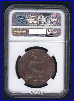 Great Britain Victoria 1854 Penny, Choice Uncirculated, Certified Ngc Ms64-bn