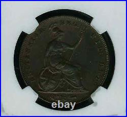 Great Britain Victoria 1854 Penny, Uncirculated, Certified Ngc Ms64-bn