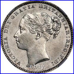 Great Britain Victoria 1883 Shilling Choice Uncirculated Coin Ngc Certified Ms63