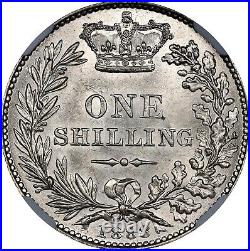 Great Britain Victoria 1883 Shilling Choice Uncirculated Coin Ngc Certified Ms63