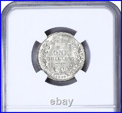 Great Britain Victoria 1883 Shilling Choice Uncirculated Coin Ngc Certified Ms63