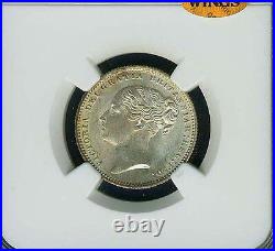 Great Britain Victoria 1884 Shilling Choice Uncirculated Coin Ngc Certified Ms63