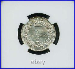 Great Britain Victoria 1884 Shilling Choice Uncirculated Coin Ngc Certified Ms63