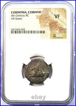 Greek Corinth AR Stater Pegasus & Athena Silver Coin 300 BC Certified NGC VF
