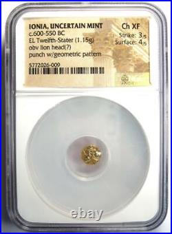 Greek Ionia EL 1/12 Stater Lion Hemihekte Coin 500 BC Certified NGC Choice XF