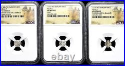 HUNGARY. Bela IV. 1235-1270. Silver Obol, NGC Certified lot of 3