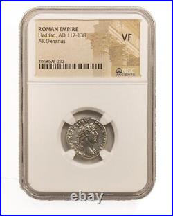 Hadrian Roman Silver Denarius VF NGC Certified Slab AD 117-138