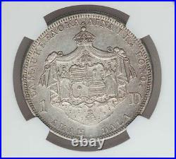 Hawaii Kalakaua 1883 Dala/dollar Coin Certified Ngc Almost Uncirculated Details