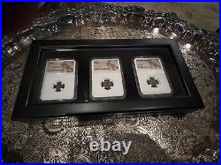 Holy ChristmasJudaea 3 Pc Dream Set NGC Certified Glass Top Display Case. X405