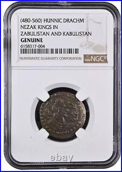 Hunnic Huns (480-560) Coin Coinage of Nezak, NGC Certified Slab & Story Card