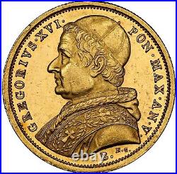 Italy Papal States 1835-b 10 Scudi Gold Coin Uncirculated, Ngc Certified Ms-61