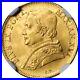 Italy Papal States 1862-r 1 Scudo Gold Coin Uncirculated, Certified Ngc Ms-64