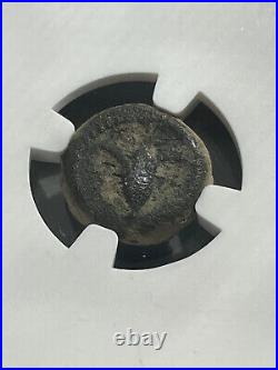 Judea Hyrcanus I. 135-104 BC. Æ Prutah, Lilly type NGC Certified Mark 12.41-44