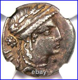 Julius Caesar AR Denarius Coin (48 BC, Female Head) Certified NGC Choice VF