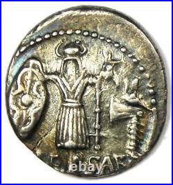 Julius Caesar AR Denarius Coin (48 BC, Female Head) Certified NGC XF (EF)