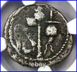 Julius Caesar AR Denarius Silver Elephant Coin 49 BC Certified NGC Choice Fine
