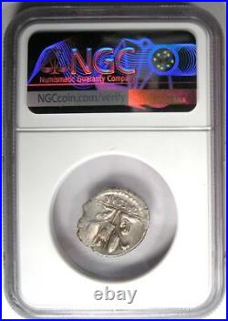 Julius Caesar AR Denarius Silver Venus Coin 46 BC. Certified NGC AU Rare Grade