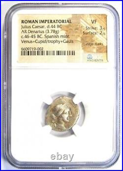 Julius Caesar AR Denarius Silver Venus Coin 46 BC Certified NGC VF