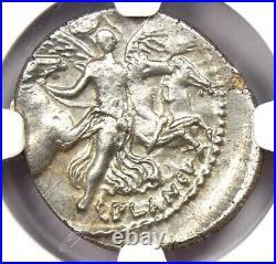 L. Plautius Plancus AR Denarius Medusa Silver Coin 47 BC Certified NGC AU