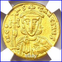 Leo III & Constantine V AV Solidus Gold Coin 720-740 AD. Certified NGC Choice VF