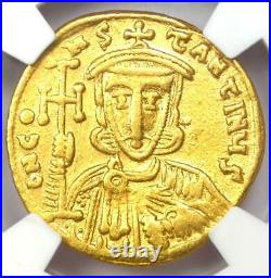 Leo III & Constantine V AV Solidus Gold Coin 720-740 AD. Certified NGC Choice VF