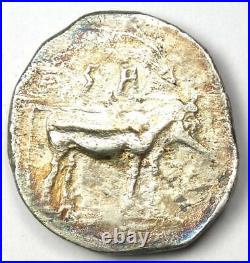 Lucania Laus AR Stater Man-Headed Bull Laos Coin 480-460 BC Certified NGC VF