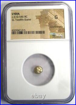 Lydia Lion EL 1/12 Stater Electrum Coin 610 BC Certified NGC Good