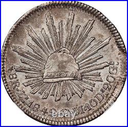 MEXICO ZACATECAS MINT 1842-ZsOM 8 REALES SILVER COIN, NGC CERTIFIED AU-55