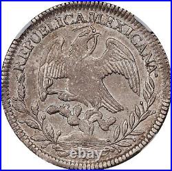 MEXICO ZACATECAS MINT 1842-ZsOM 8 REALES SILVER COIN, NGC CERTIFIED AU-55