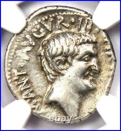 Marc Antony AR Denarius Portrait Silver Military Coin 38 BC Certified NGC XF