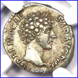 Marcus Aurelius AR Denarius Silver Roman Coin 161 AD Certified NGC Choice VF