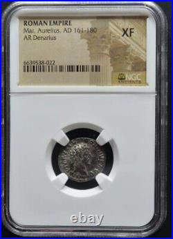 Marcus Aurelius, Ad 161-180, Ar Denarius, Ngc Certified, (235)