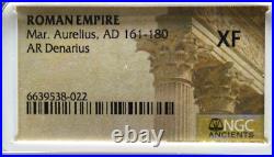 Marcus Aurelius, Ad 161-180, Ar Denarius, Ngc Certified, (235)