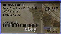 Marcus Aurelius, Ad 161-180, Ar Denarius, Ngc Certified, (262)