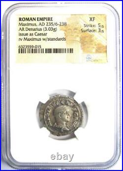 Maximus AR Denarius Silver Roman Coin 235-238 AD Certified NGC XF (EF)