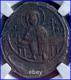 NGC Certified Ancient Byzantine Empire Coin 1042-1060 AD Jesus Christ Follis