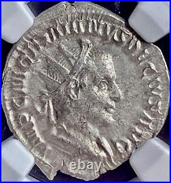 NGC Certified Ancient Roman Coin Emperor Trajan Decius 249-251AD Silver Denarius