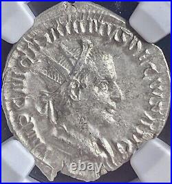 NGC Certified Ancient Roman Coin Emperor Trajan Decius 249-251AD Silver Denarius