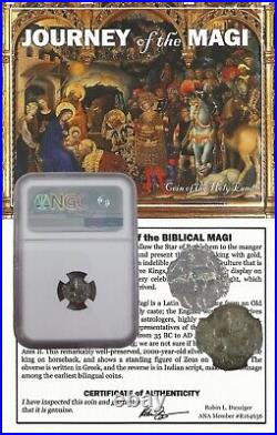 NGC Certified Azes I Journey of the Magi Silver Drachm Ancient Biblical Coin Set
